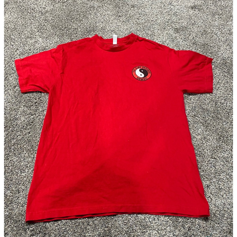 T-Shirt T&C Surf Designs Mens Red Excellent Koi Fish Yin Yang Graphic Medium